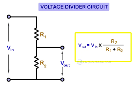  Diagram of a voltage divider circuit with explanation
